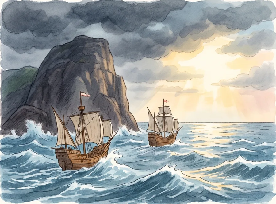 Around the Tip of Africa: watercolor illustration