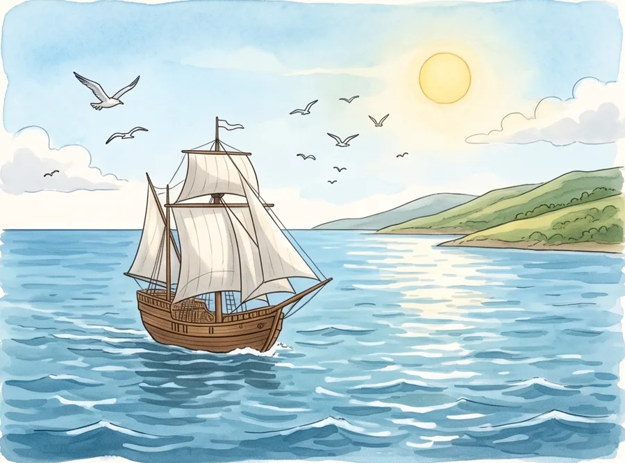 Age of Exploration Timeline for Kids: watercolor illustration