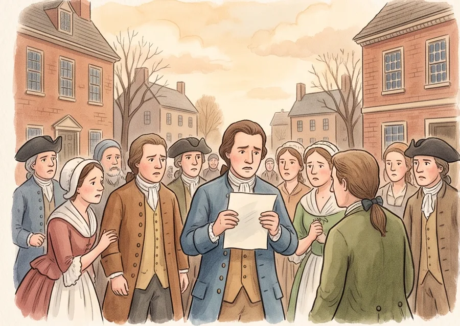 The Stamp Act: watercolor illustration