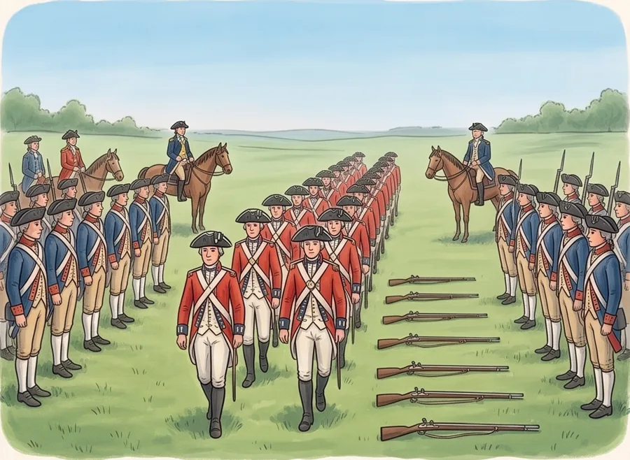 Victory at Yorktown: watercolor illustration