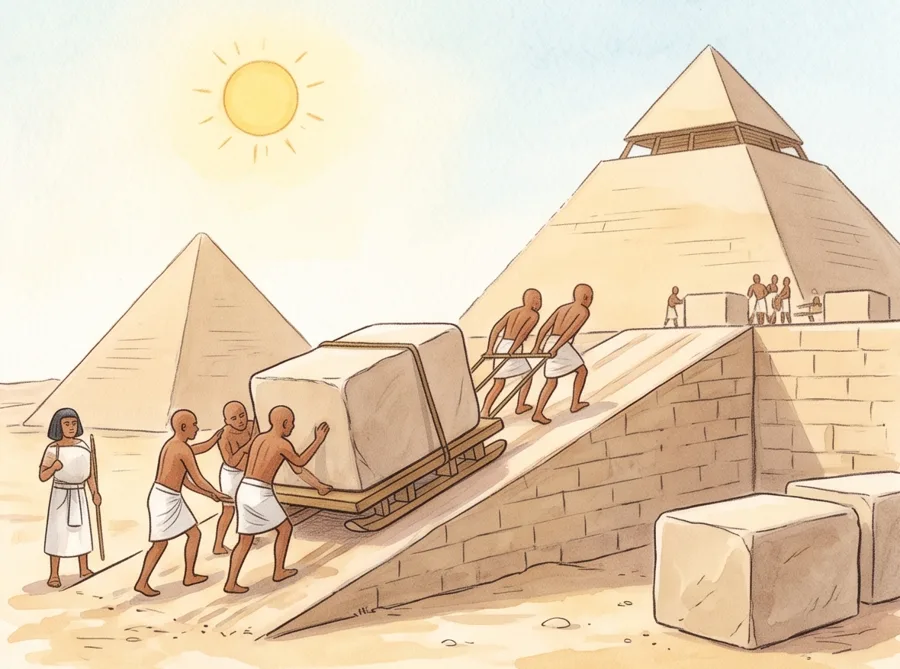 The Great Pyramid: watercolor illustration