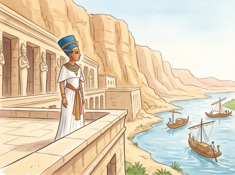 Queen Hatshepsut: watercolor illustration