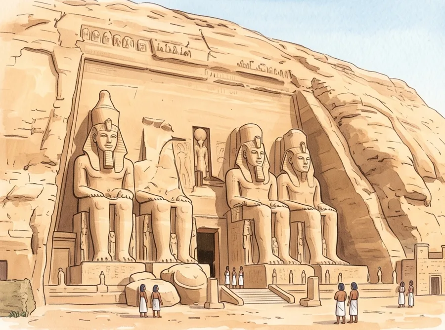 Ramses the Great: watercolor illustration