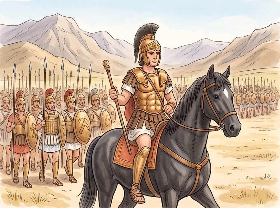 Alexander the Great: watercolor illustration
