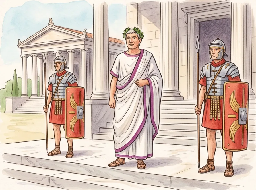 The First Emperor: watercolor illustration