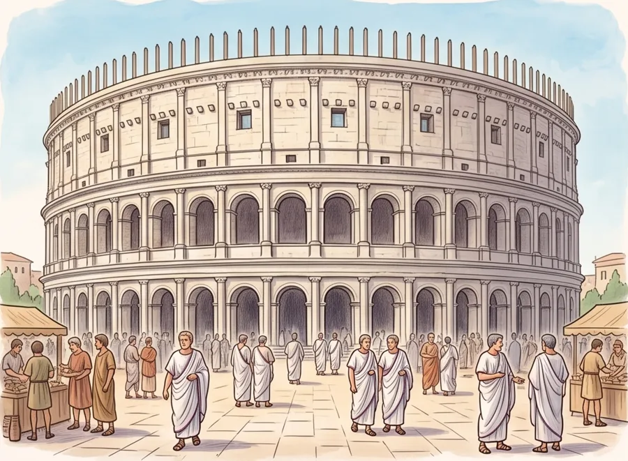 Ancient Rome Timeline for Kids: watercolor illustration