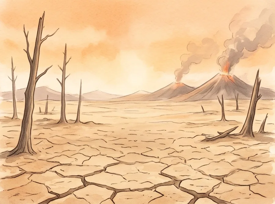 A Great Die-Off: watercolor illustration