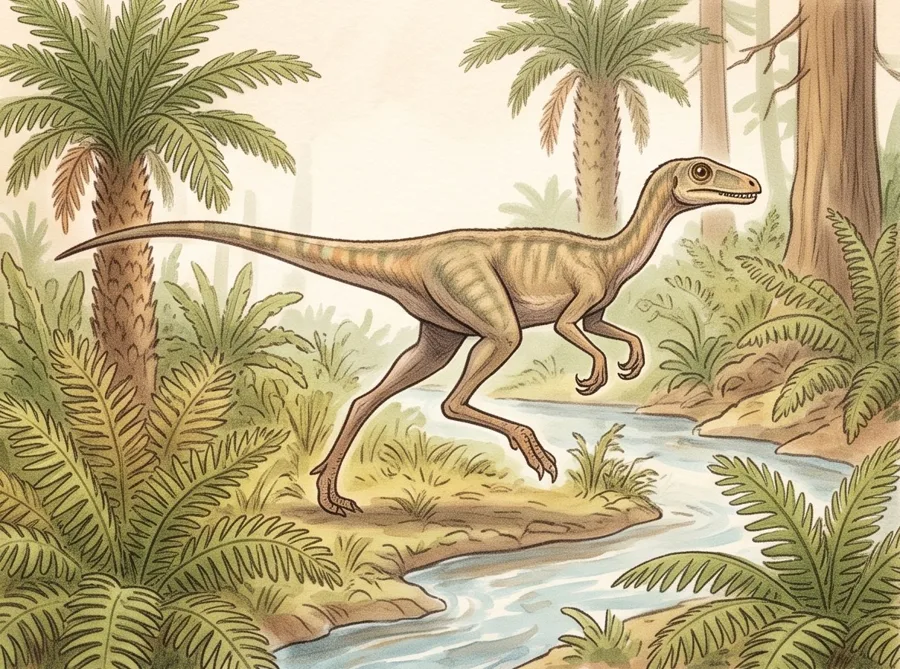 The First Dinosaurs: watercolor illustration