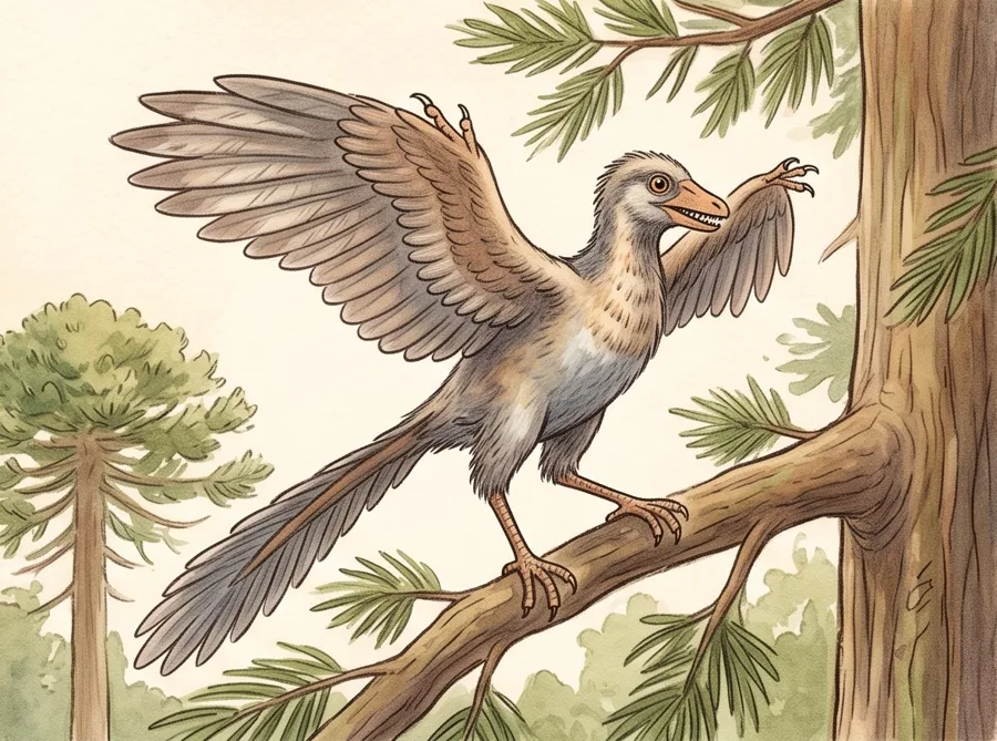 The First Birds: watercolor illustration