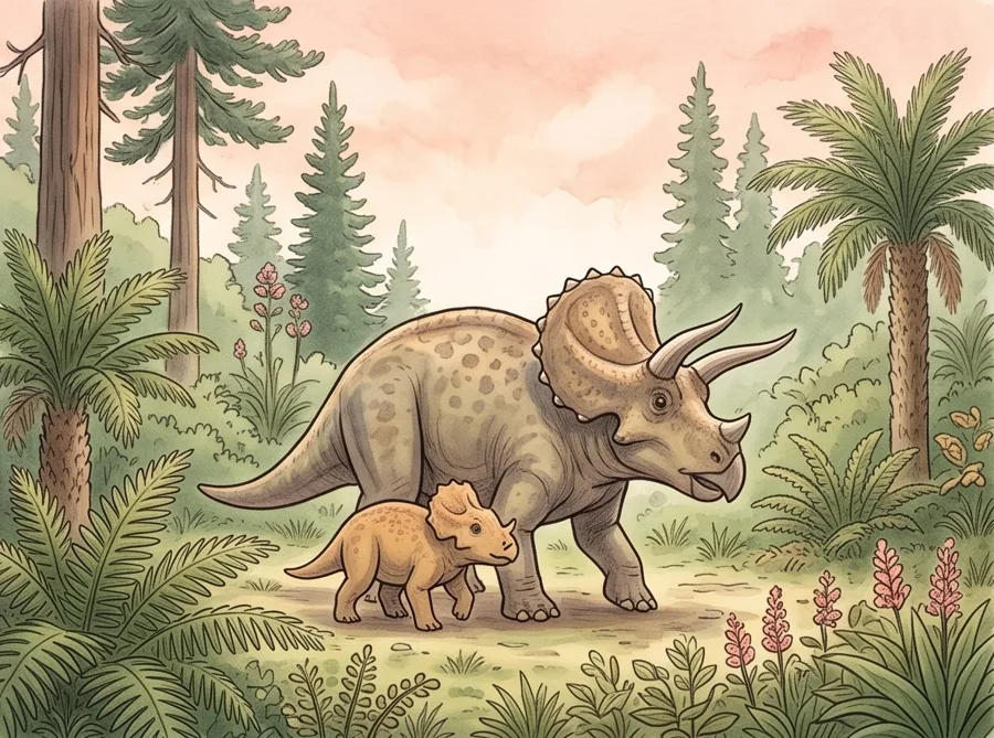 Dinosaurs Timeline for Kids: watercolor illustration