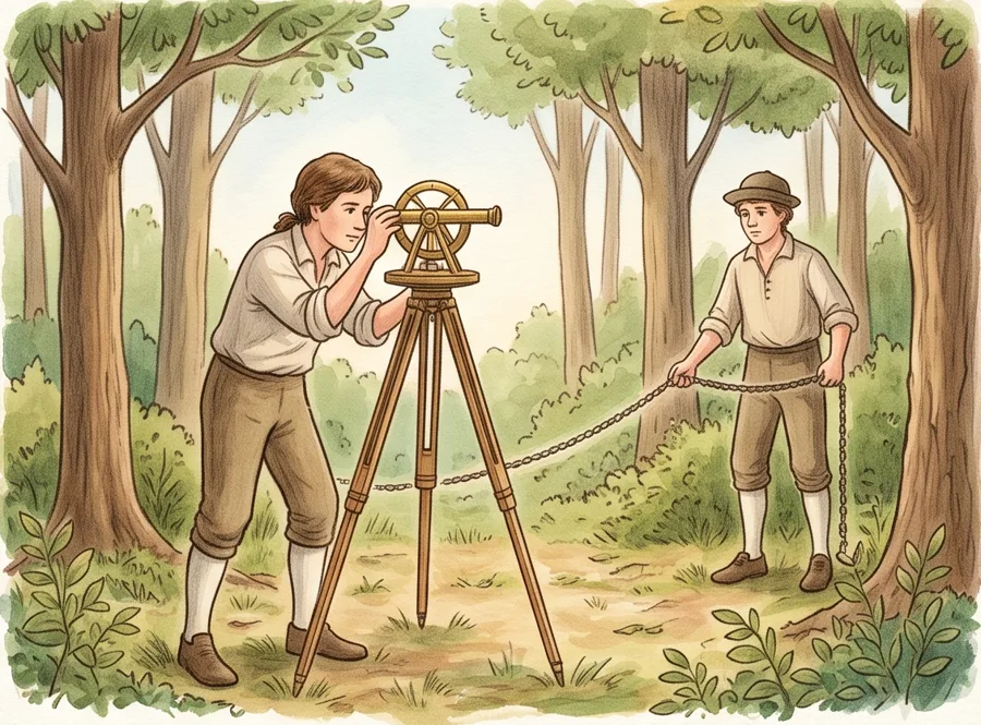 A Young Map Maker: watercolor illustration