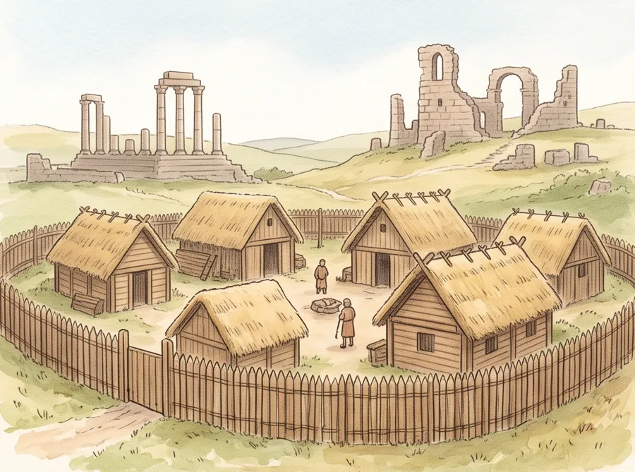 The Middle Ages Begin: watercolor illustration