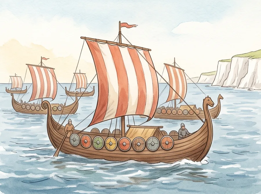 A New King of England: watercolor illustration