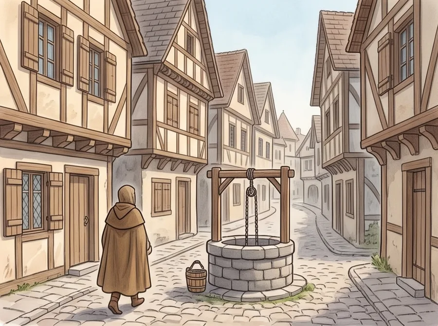The Black Death: watercolor illustration