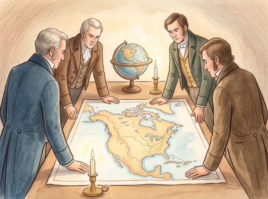 The Louisiana Purchase: watercolor illustration