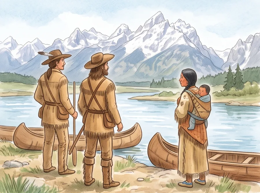 Lewis and Clark: watercolor illustration