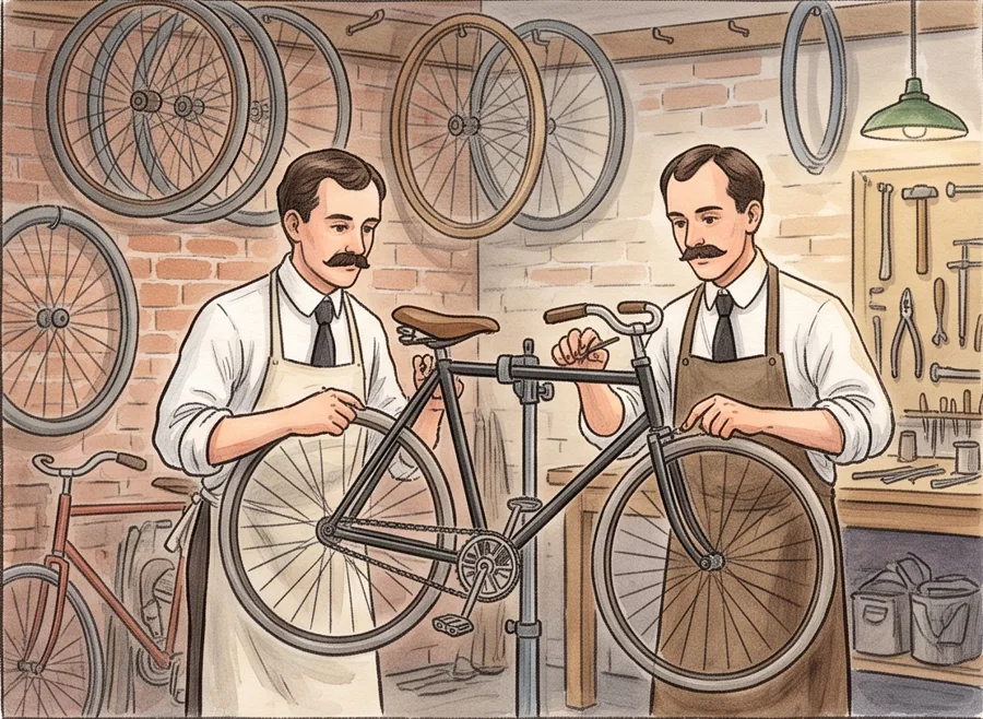 The Bicycle Shop: watercolor illustration