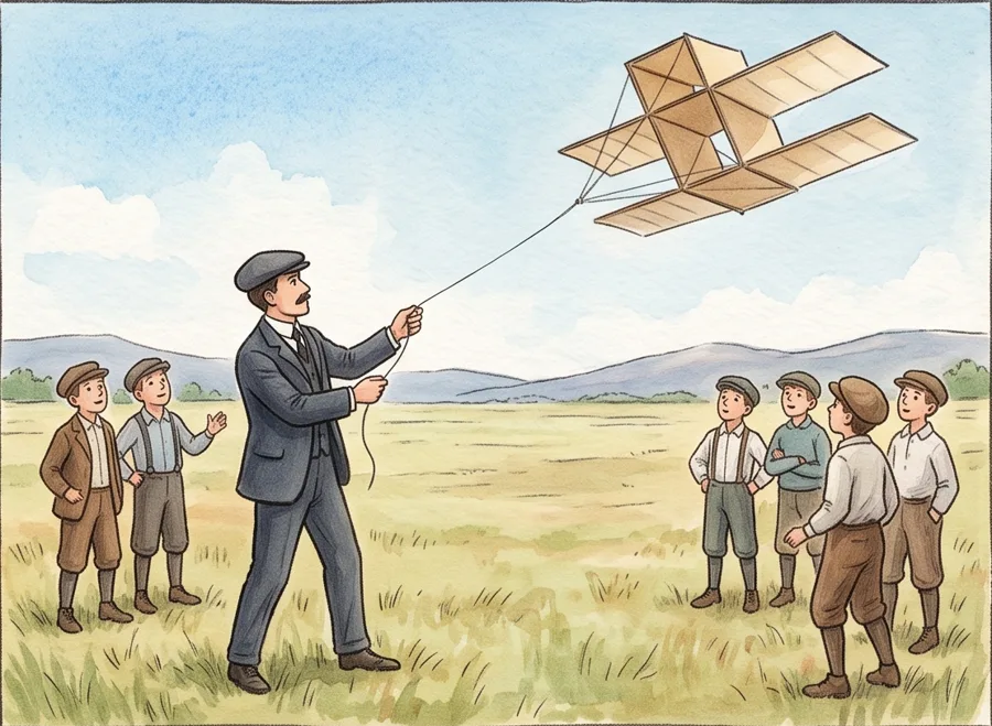 A Kite with a Twist: watercolor illustration