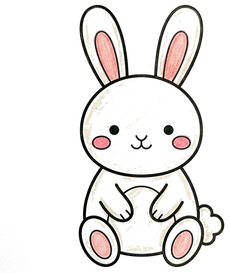 Cute bunny, colored in