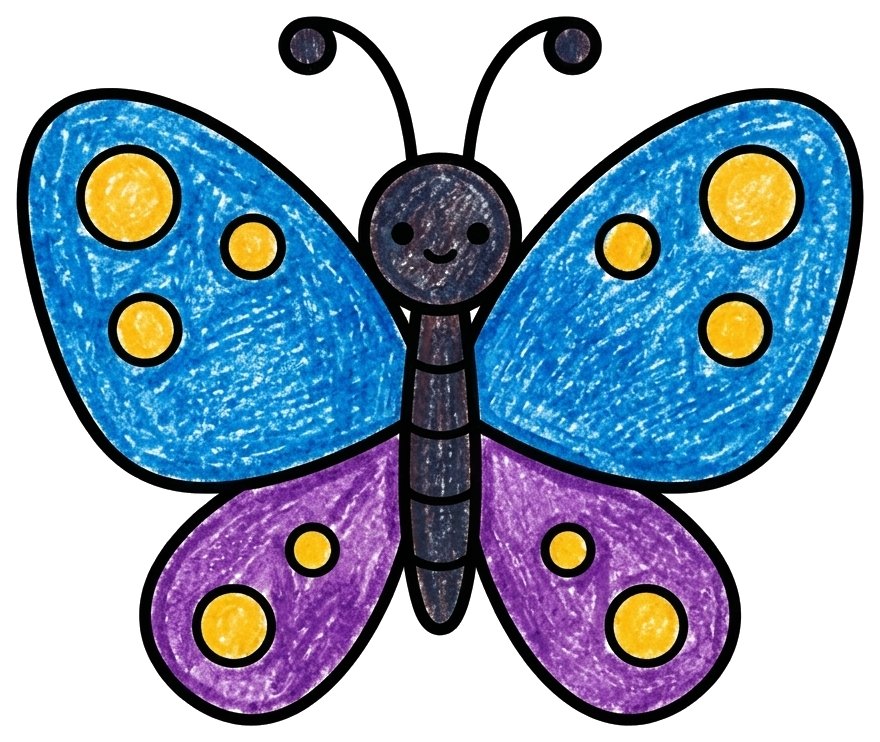 Easy butterfly, colored in