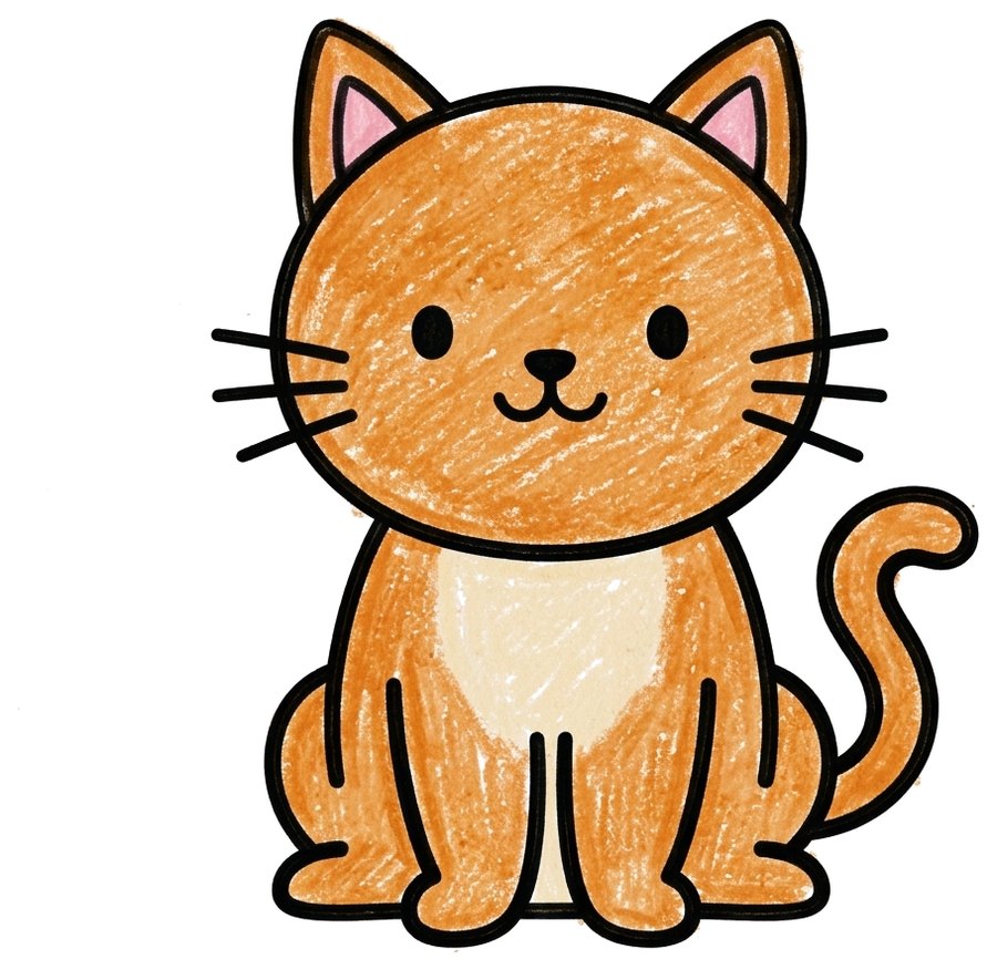 Easy cat, colored in