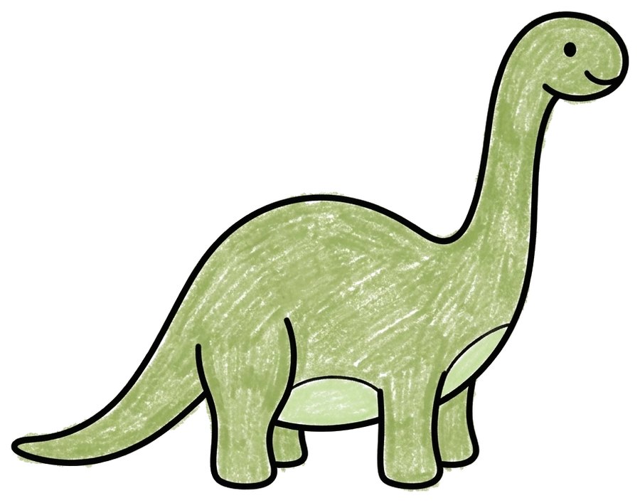 Long-necked dinosaur, colored in