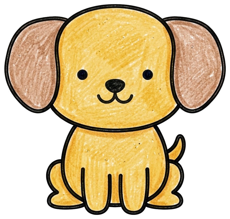 Easy puppy, colored in