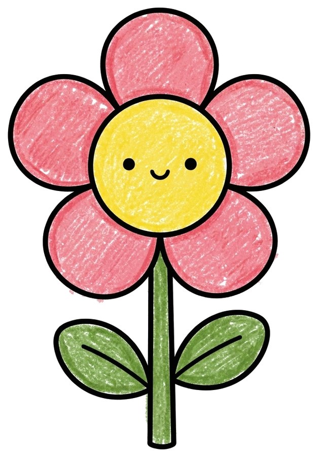 Easy flower, colored in