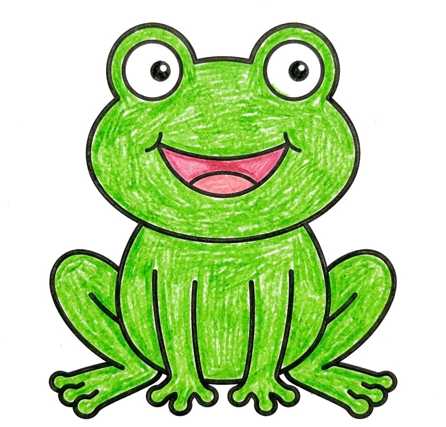 Cute frog, colored in