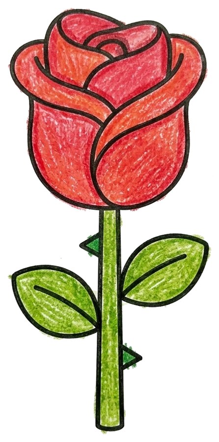 Easy rose, colored in