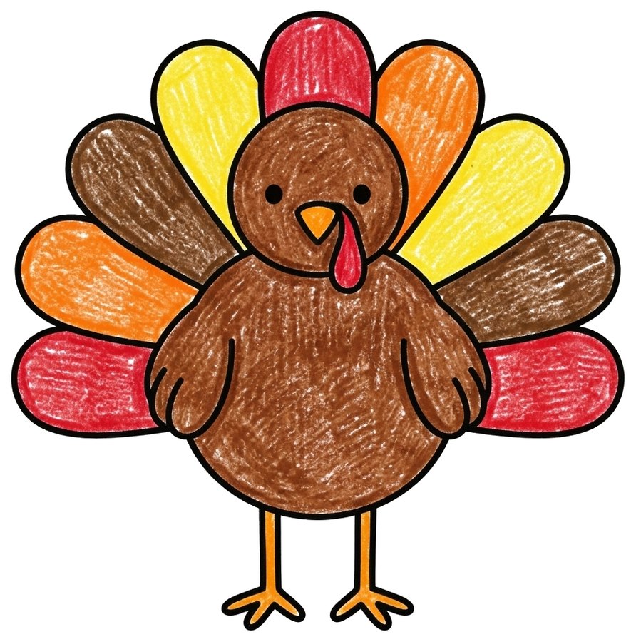 Thanksgiving turkey, colored in