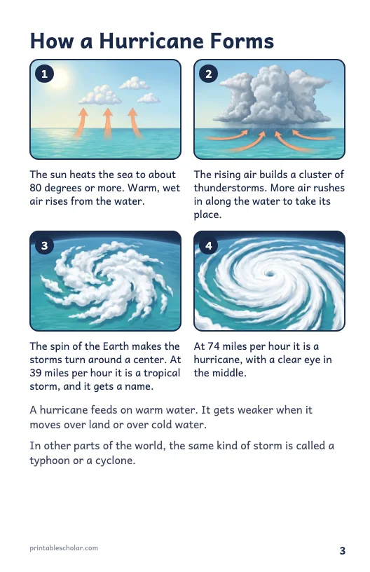 Hurricane book page 3: How a Hurricane Forms