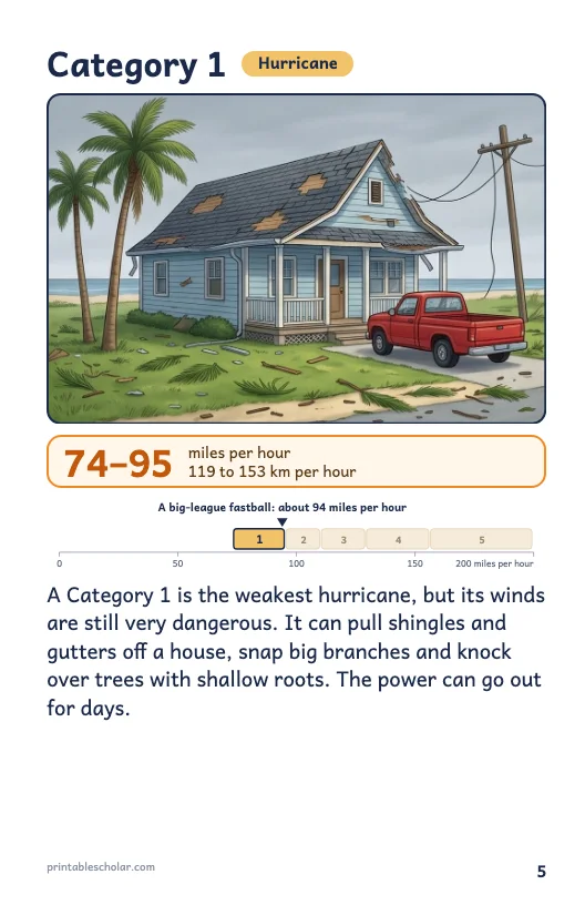 Hurricane book page 5: Category 1