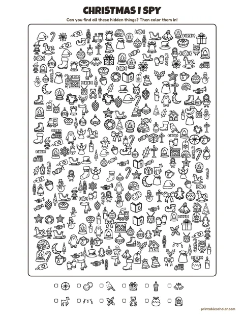Free Printable Christmas I Spy