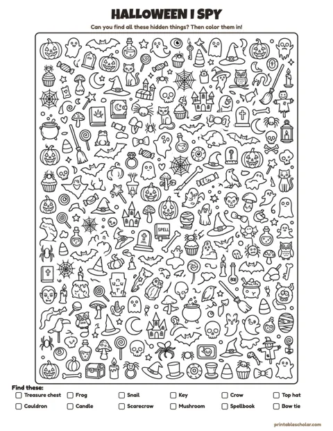 Free Printable Halloween I Spy
