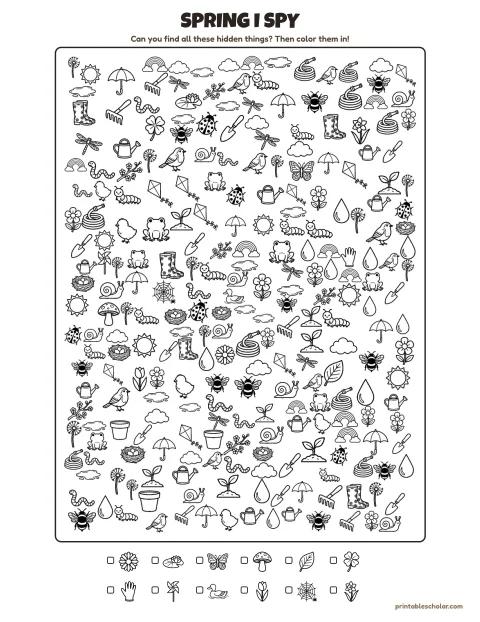 Free Printable Spring I Spy