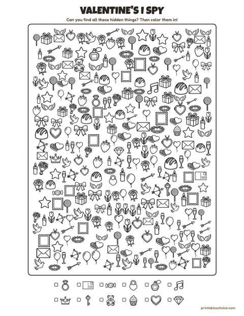 Free Printable Valentine's Day I Spy