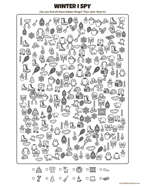 Free Printable Winter I Spy