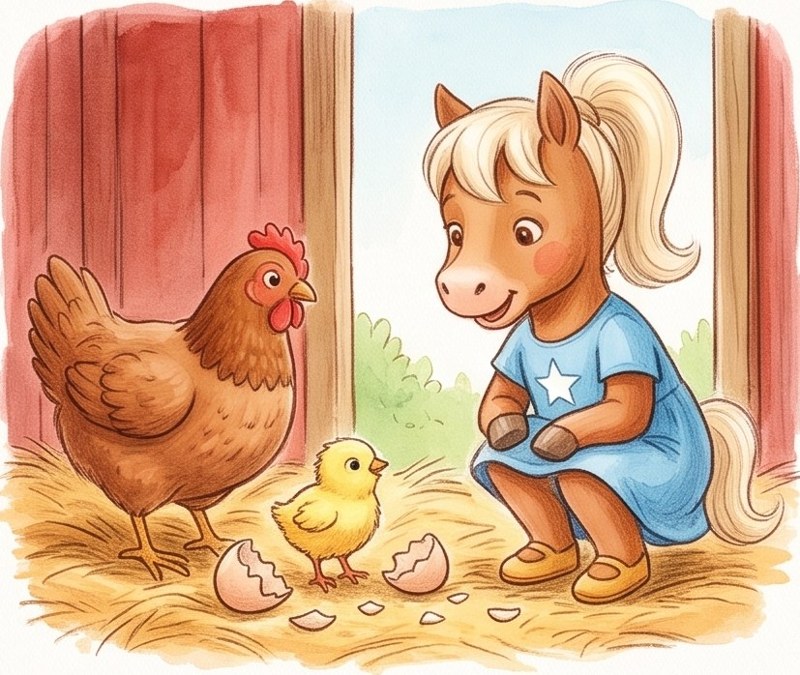 From Egg to Hen, page 4: The chick is soft and fluffy.