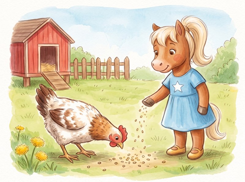 From Egg to Hen, page 5: The chick grows and grows.