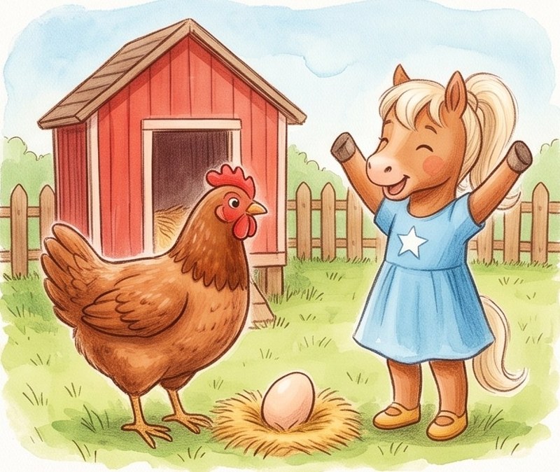 From Egg to Hen, page 6: Now the chick is a hen!