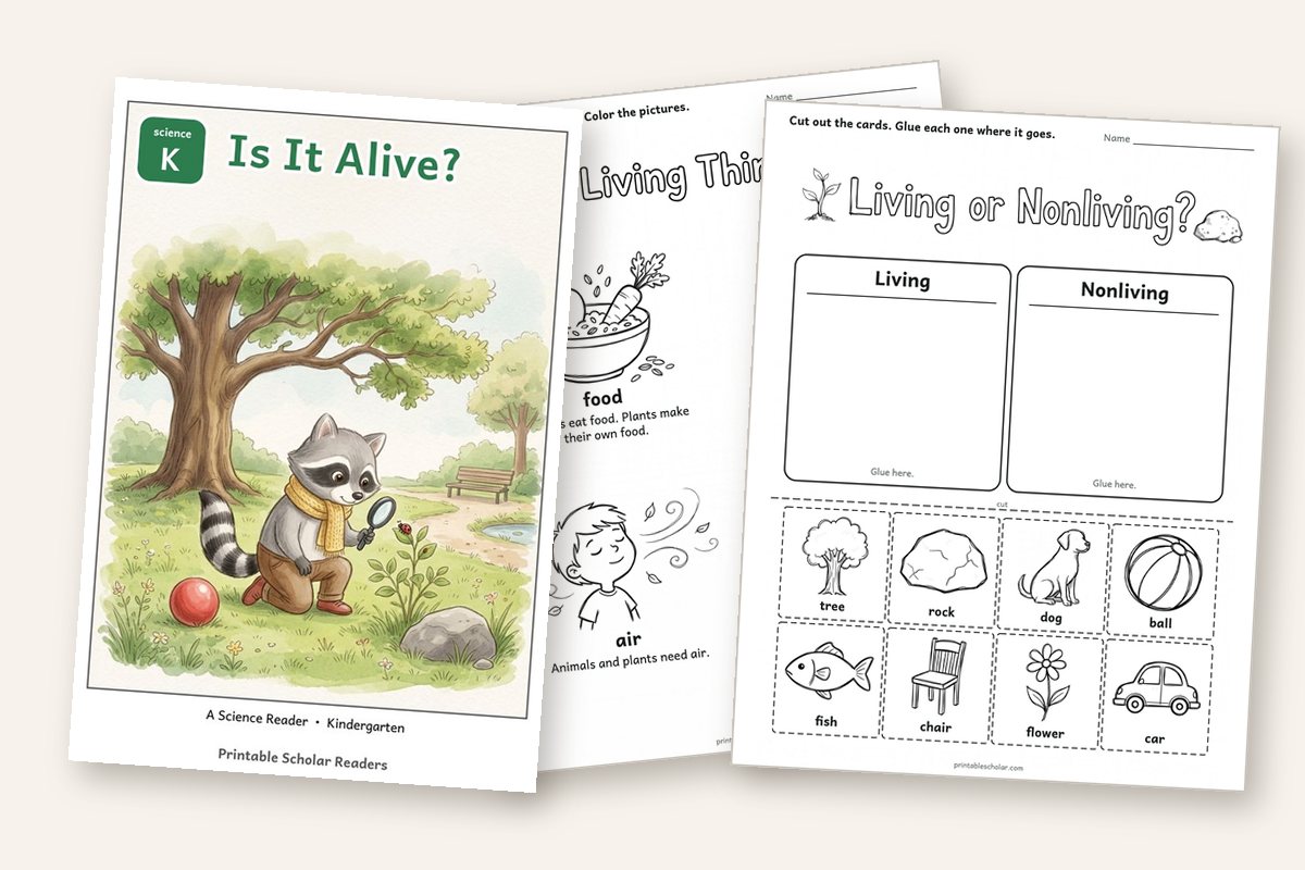 Living and Nonliving worksheets and reader