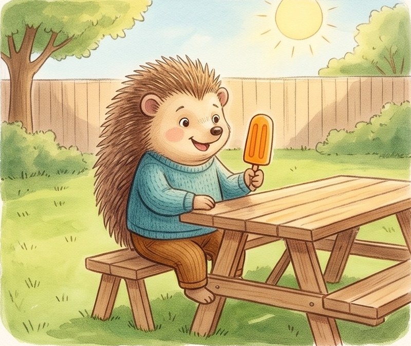 Ice Pop Day, page 1: The ice pop is hard.