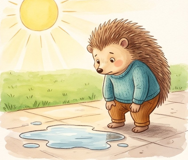 Ice Pop Day, page 5: The puddle dries up.