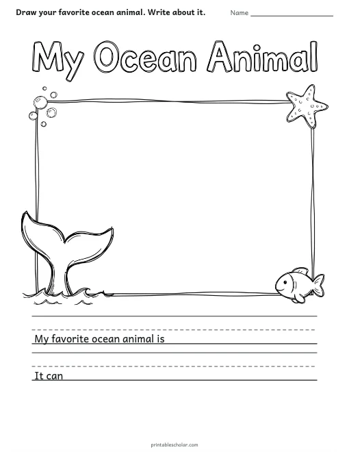 My Ocean Animal worksheet preview