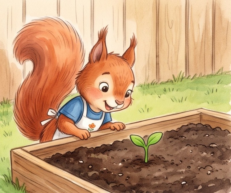 The Little Seed, page 3: Look! A little sprout.