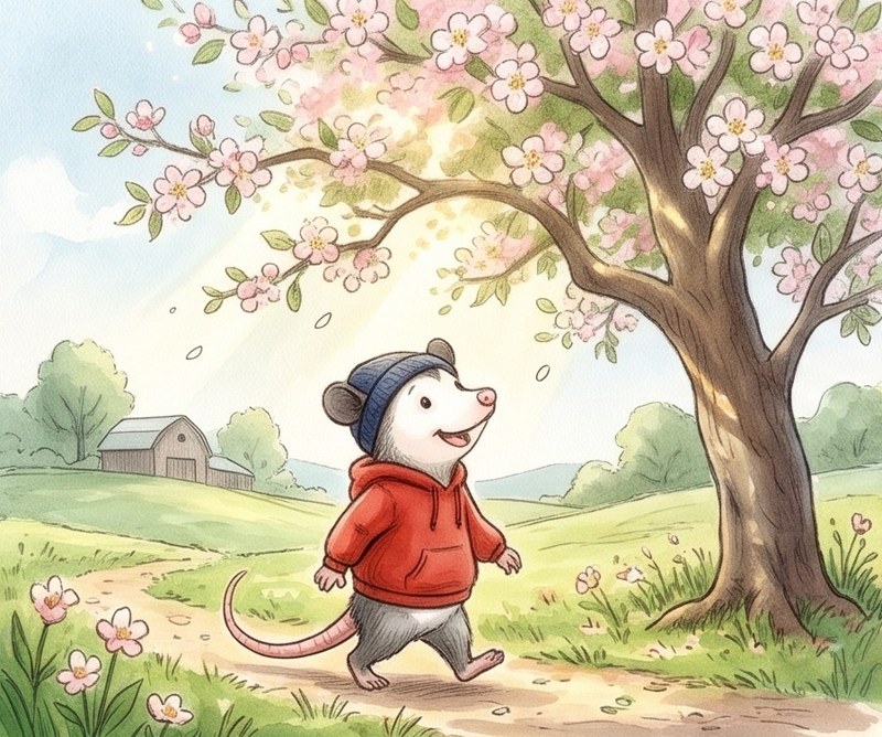 Apples and Pumpkins, page 1: Look at the apple blossoms.