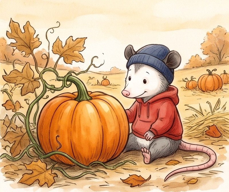 Apples and Pumpkins, page 5: The pumpkins grow big.