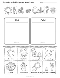 Hot or Cold? worksheet