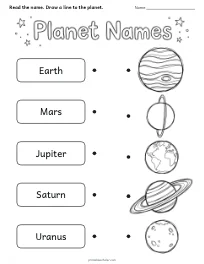 Planet Names worksheet